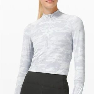 Lululemon Pace Pursuit Long Sleeve Gray Camo